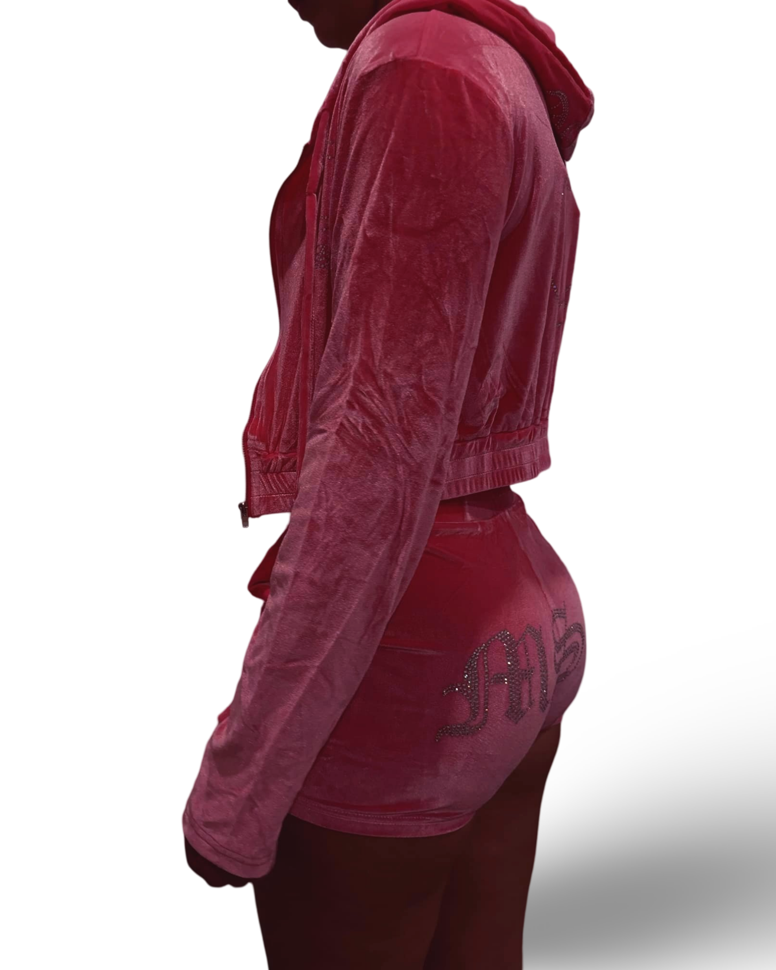 MSC EVE velour shorts (BEBA DIAMONTE COLLECTION) Pink  panther.