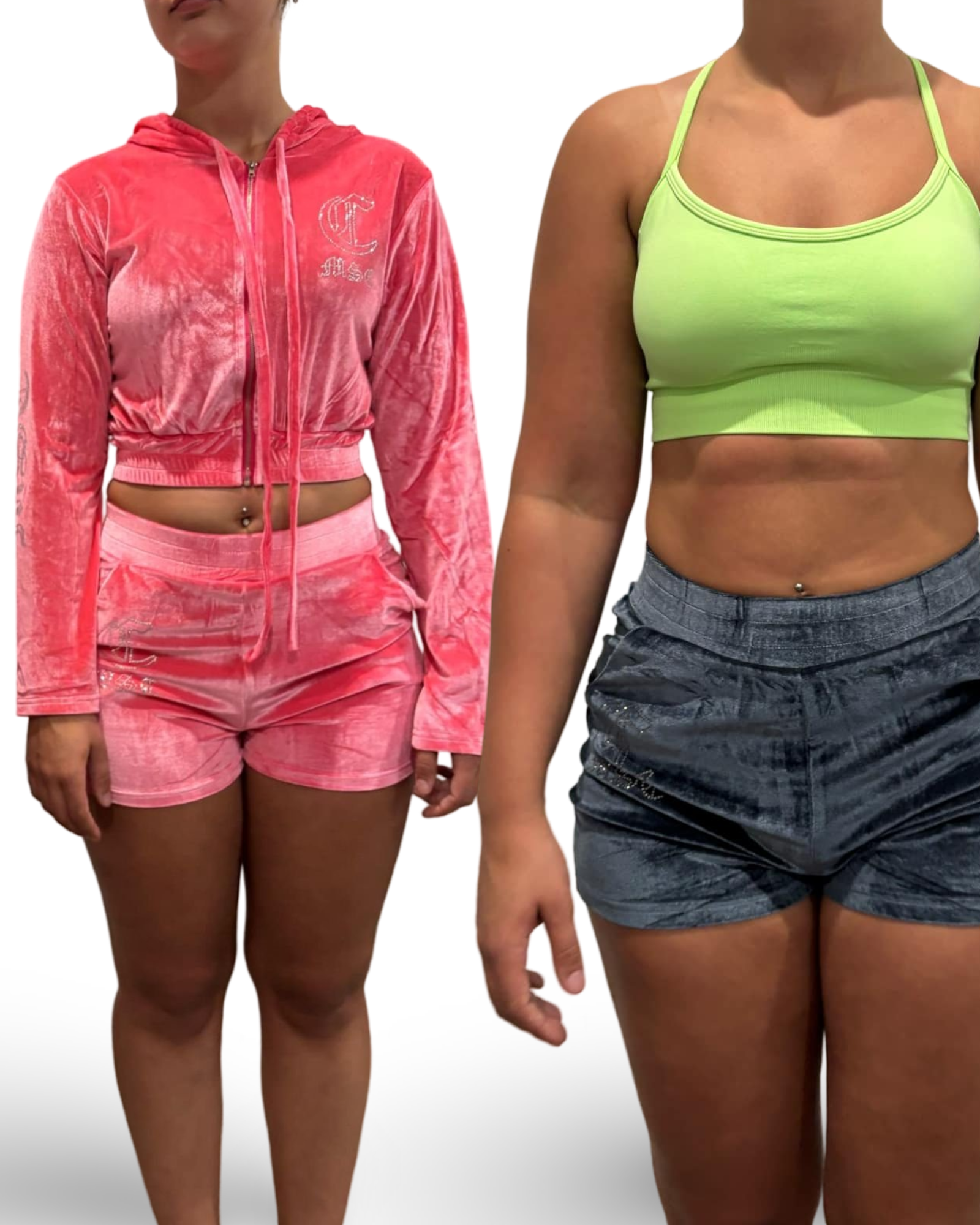 MSC EVE velour shorts (BEBA DIAMONTE COLLECTION) Pink  panther.