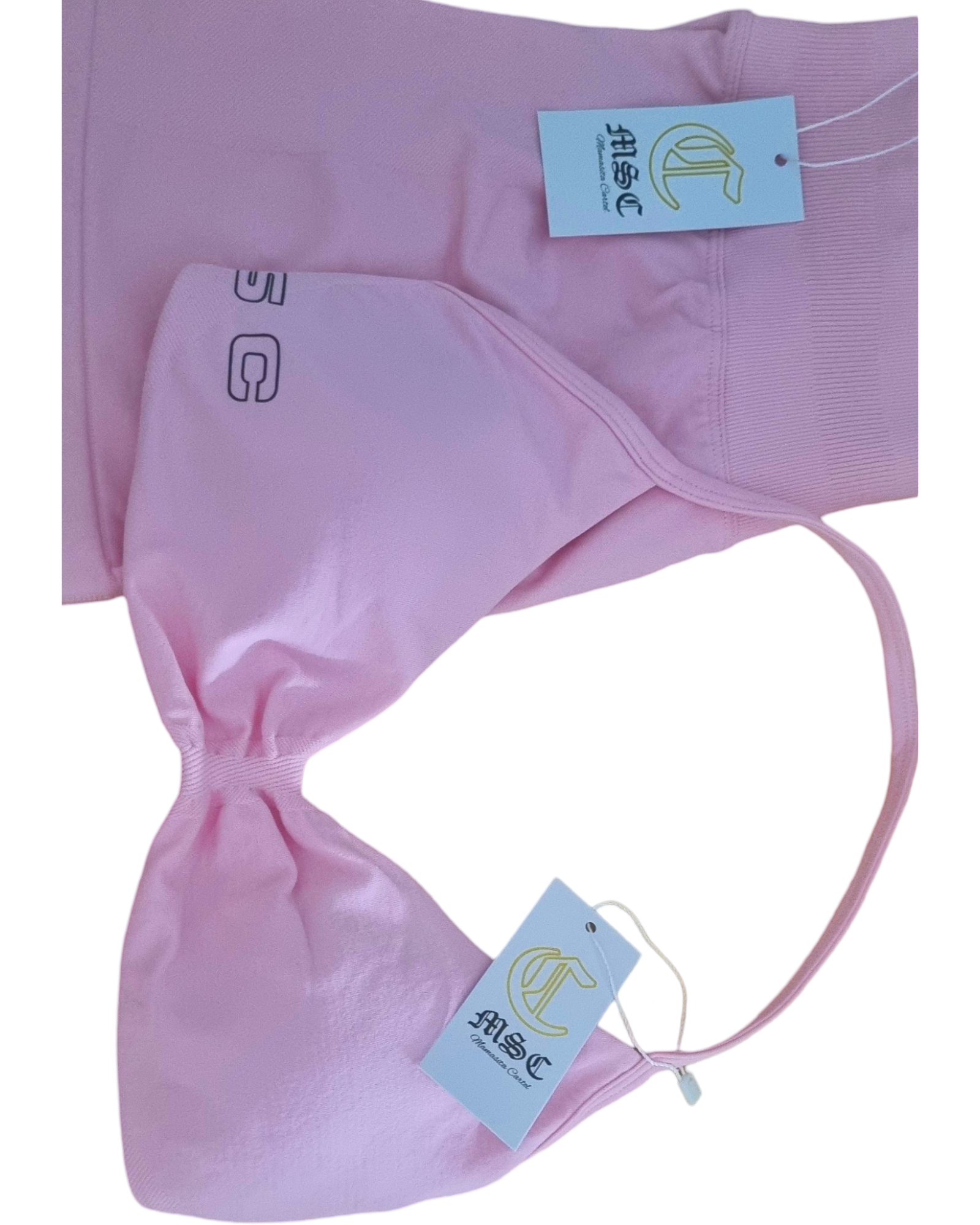 MSC IMIRI CORE sculpt mini crop. (PASTEL PINK) black logo