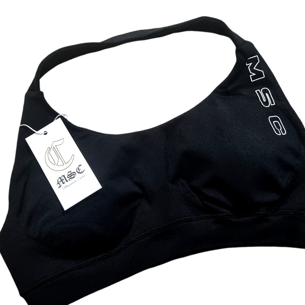 MSC IMIRI CORE V.2 sculpt halter crop. (ONYX)