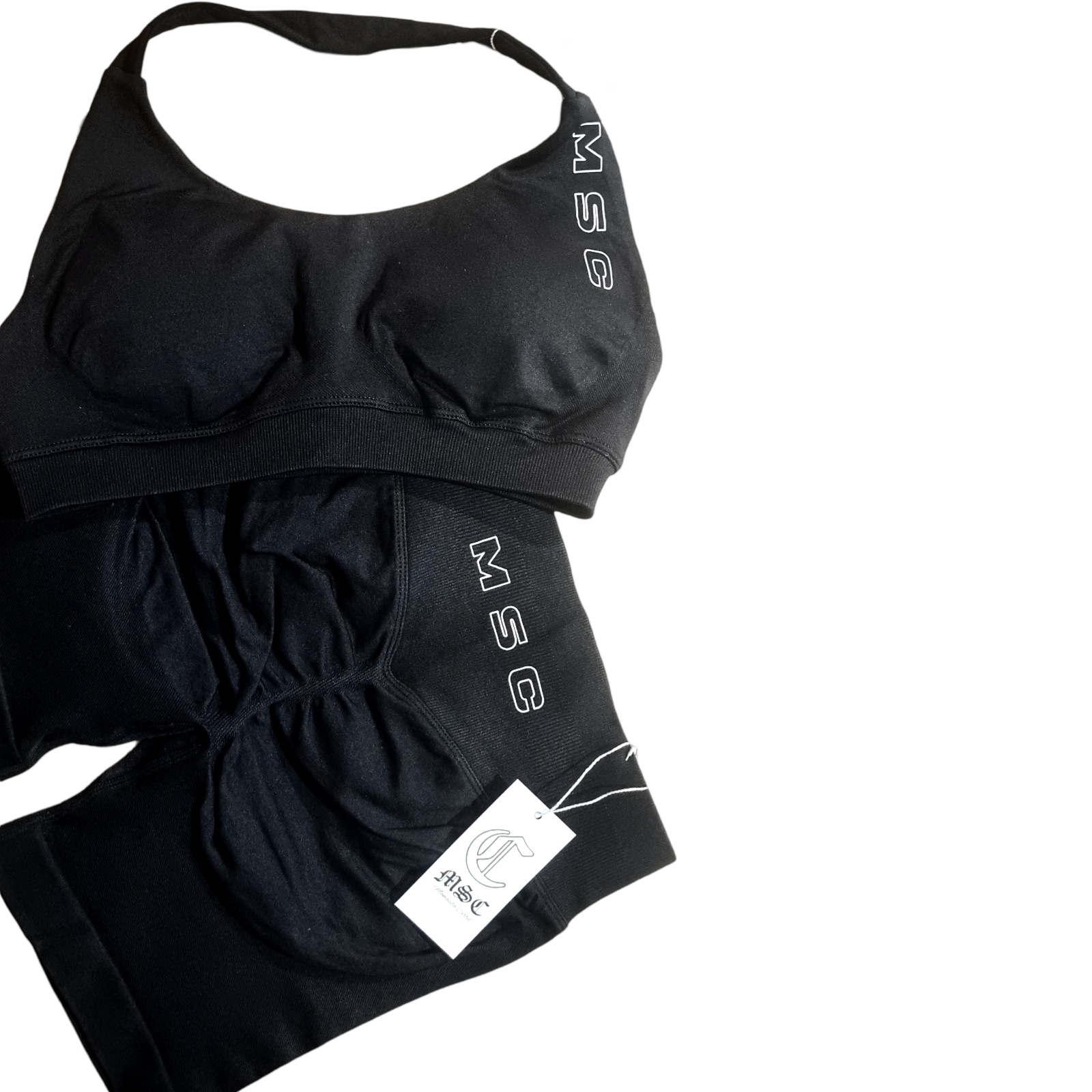 MSC IMIRI CORE V.2 sculpt halter crop. (ONYX)