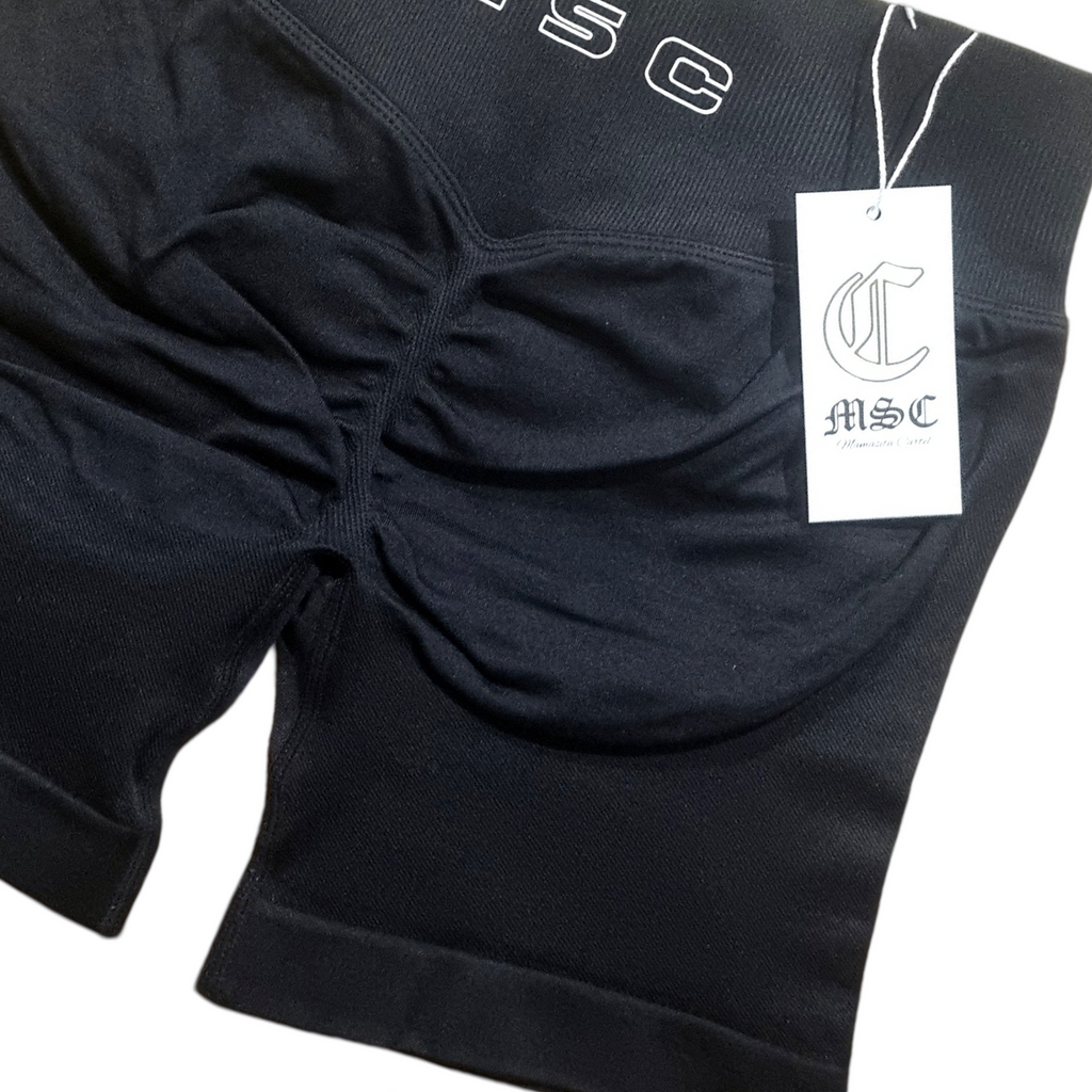 MSC IMIRI CORE V.2 sculpt shorts. (ONYX)white logo.