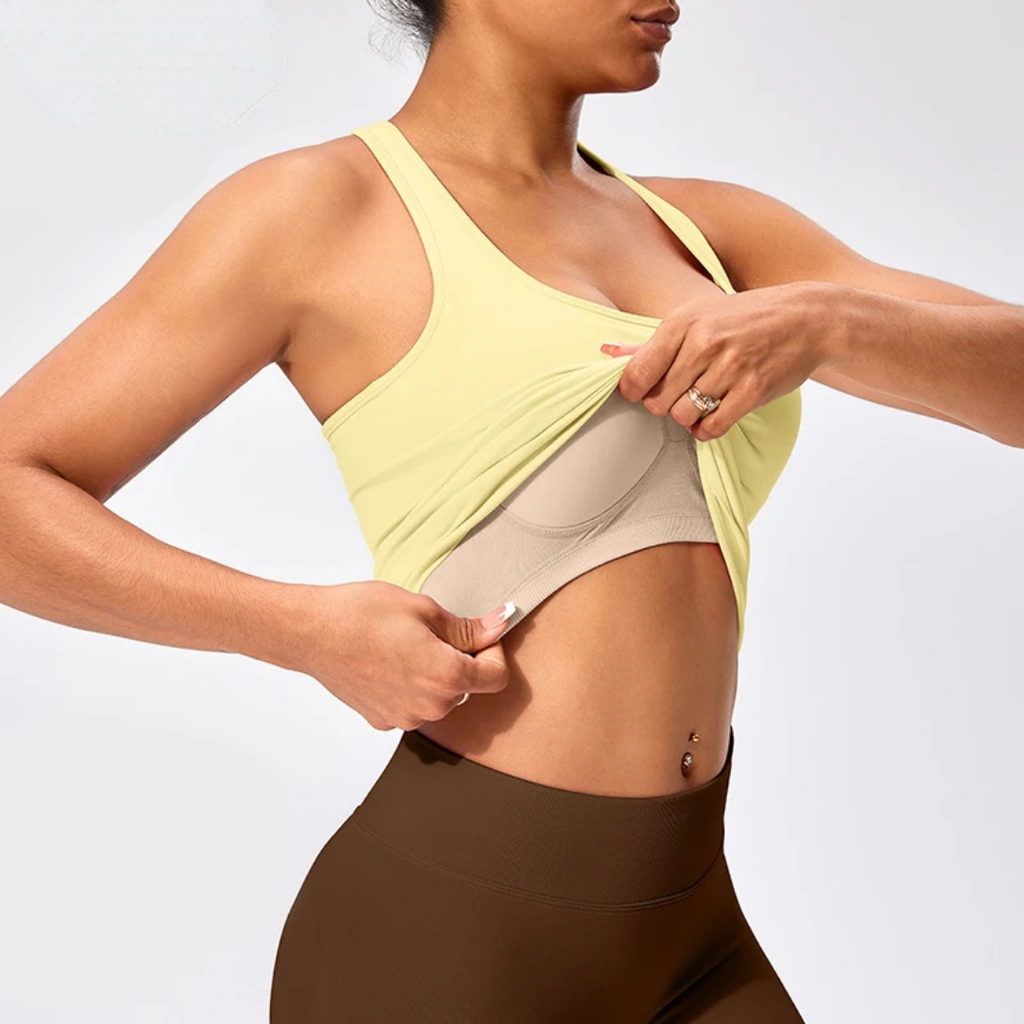 RITAH racerback singlet ( Lemon, jet, white )