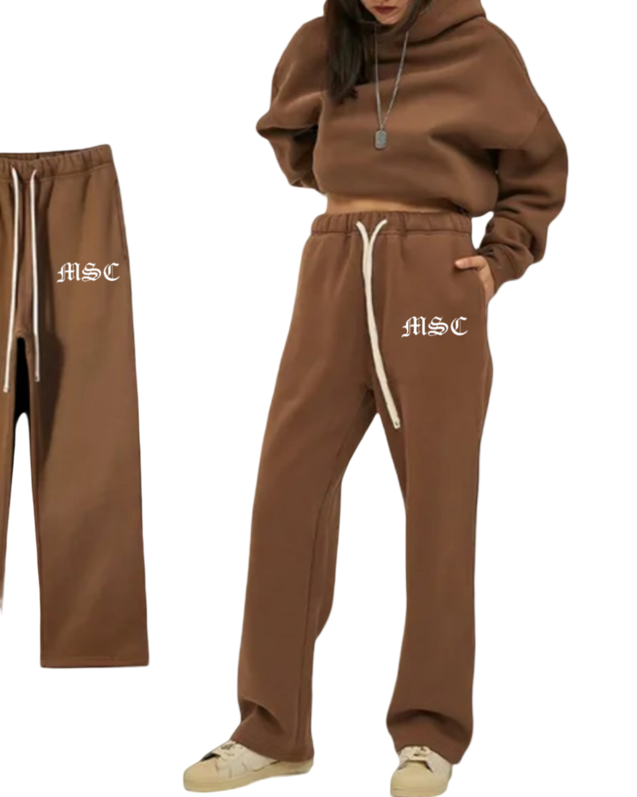 OMI straight leg track pants (cocoa)