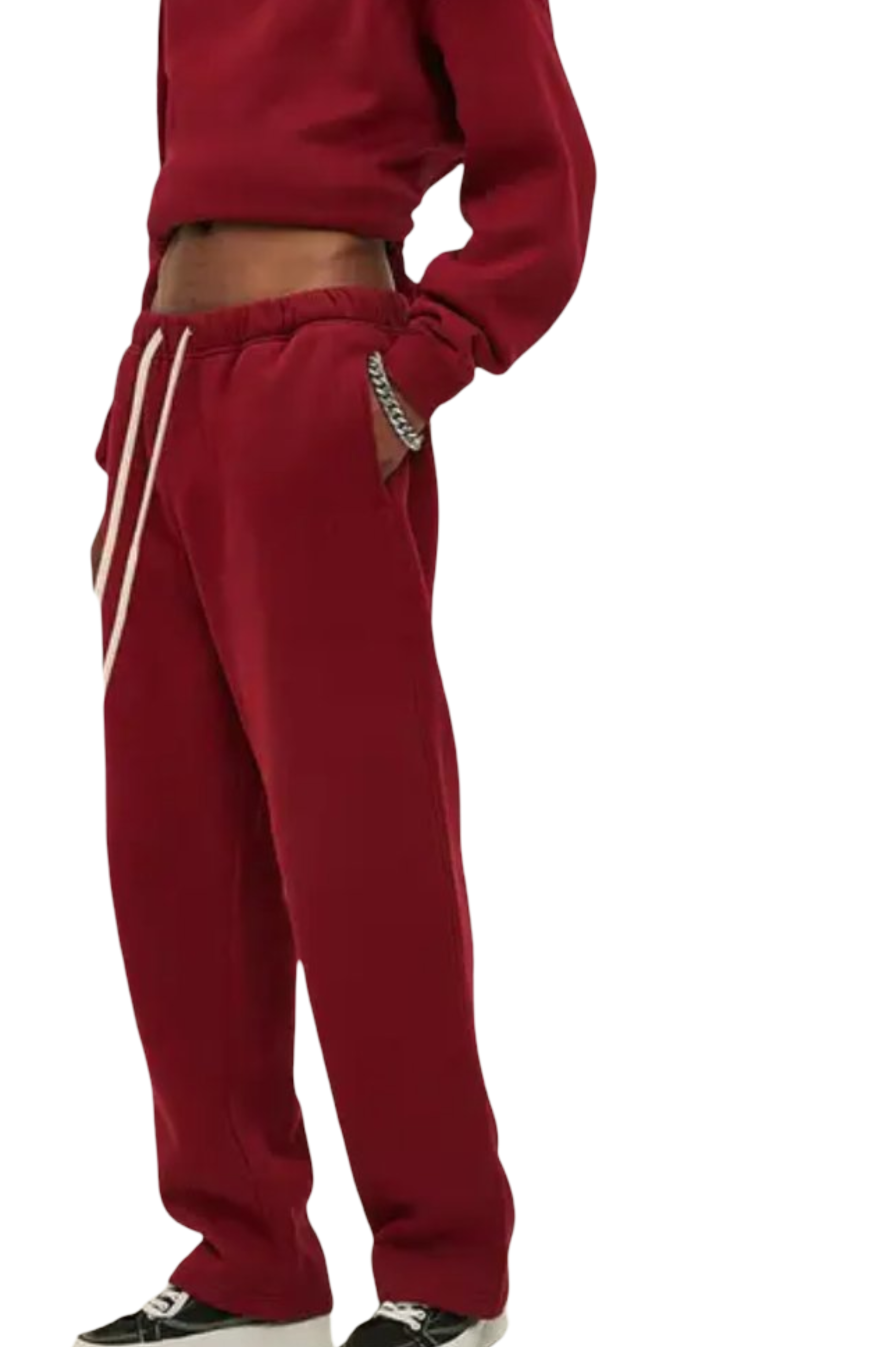 OMI straight leg track pants (merlot)