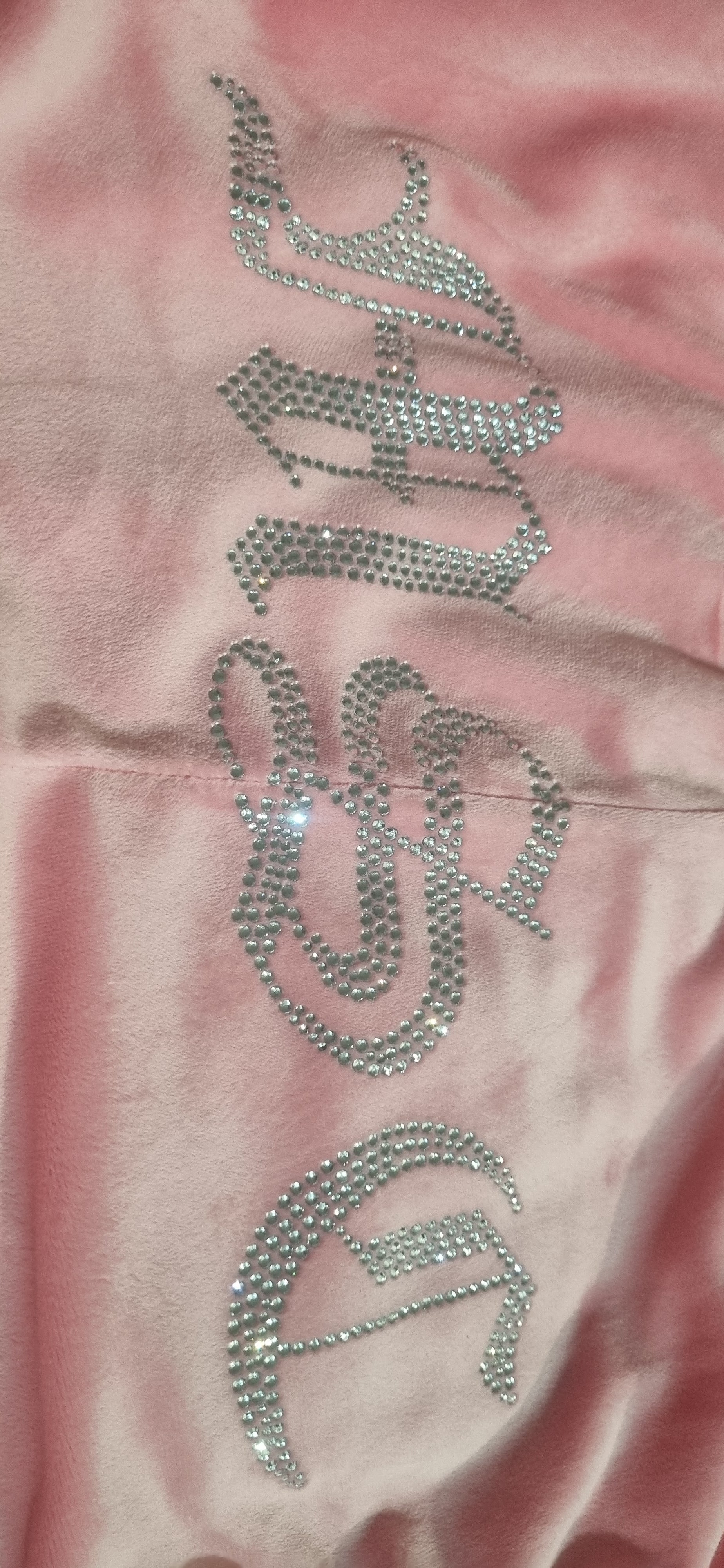 MSC DREAM velour track pants (BEBA DIAMONTE COLLECTION) Baby pink.
