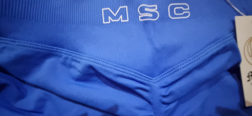 MSC IMIRI CORE V.2 sculpt shorts. (EXOTIC BLUE)white logo.