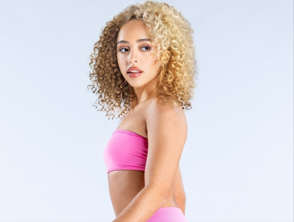 IMIRI SCULPT bandeau (CHERRY BLOSSOM) white logo