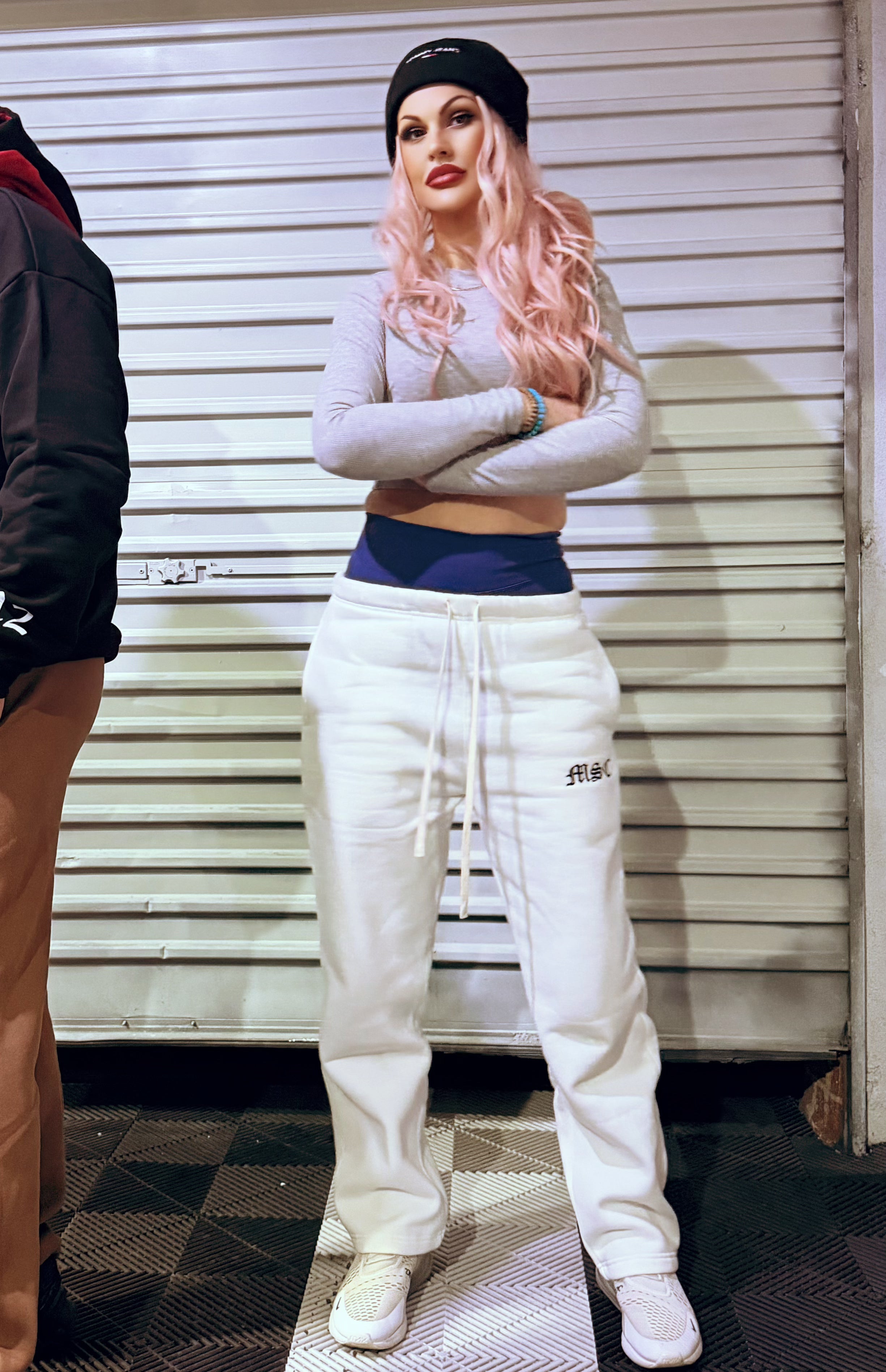 OMI straight leg track pants (ivory snow)