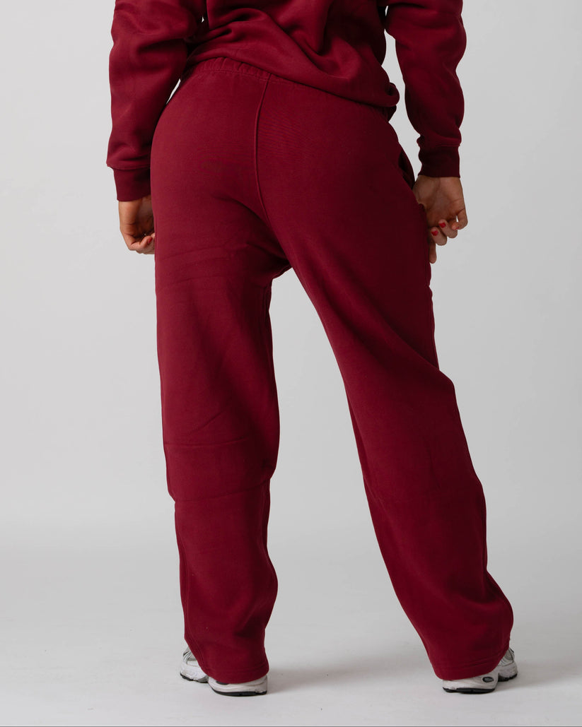 OMI straight leg track pants (merlot)
