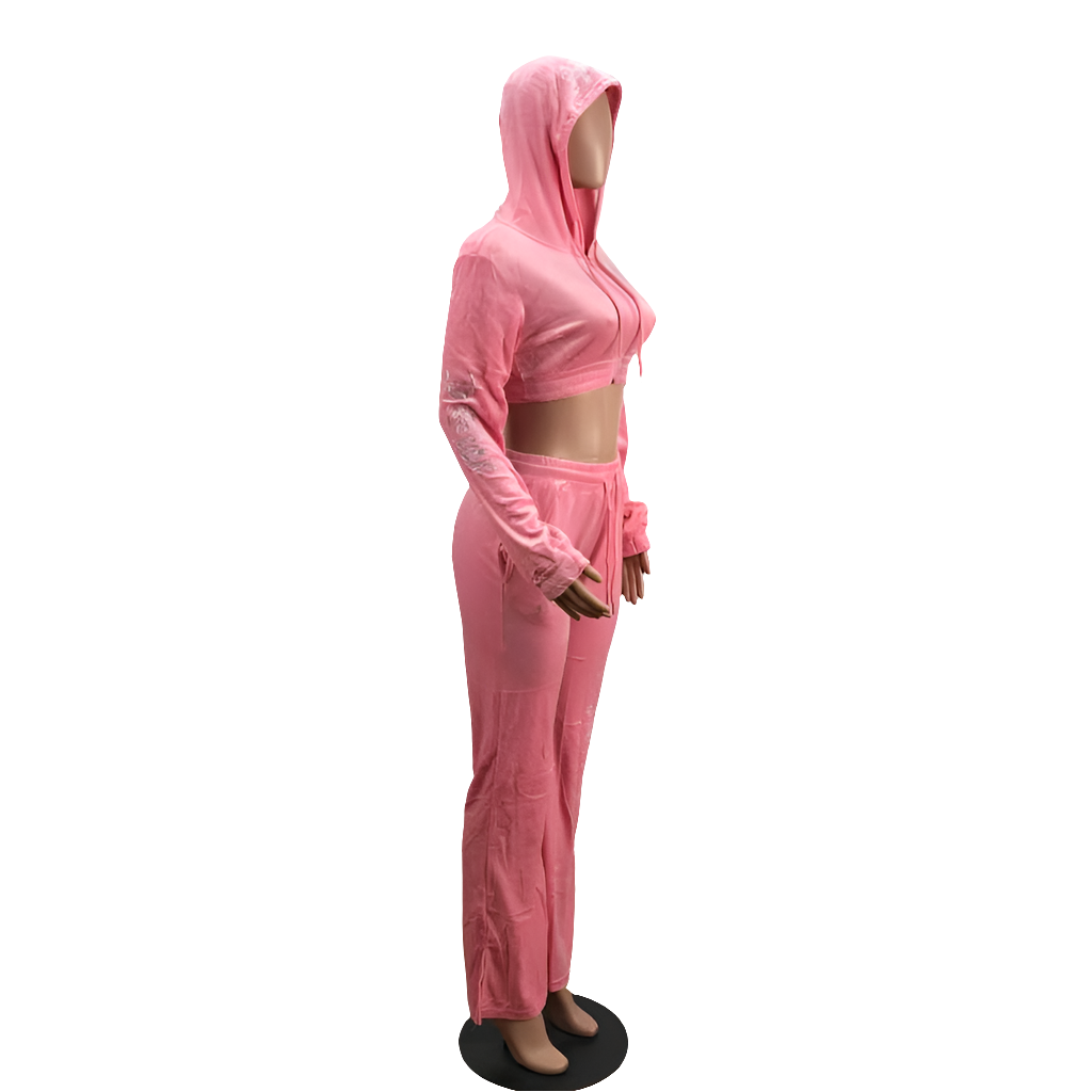MSC DREAM velour track pants (BEBA DIAMONTE COLLECTION) Baby pink.