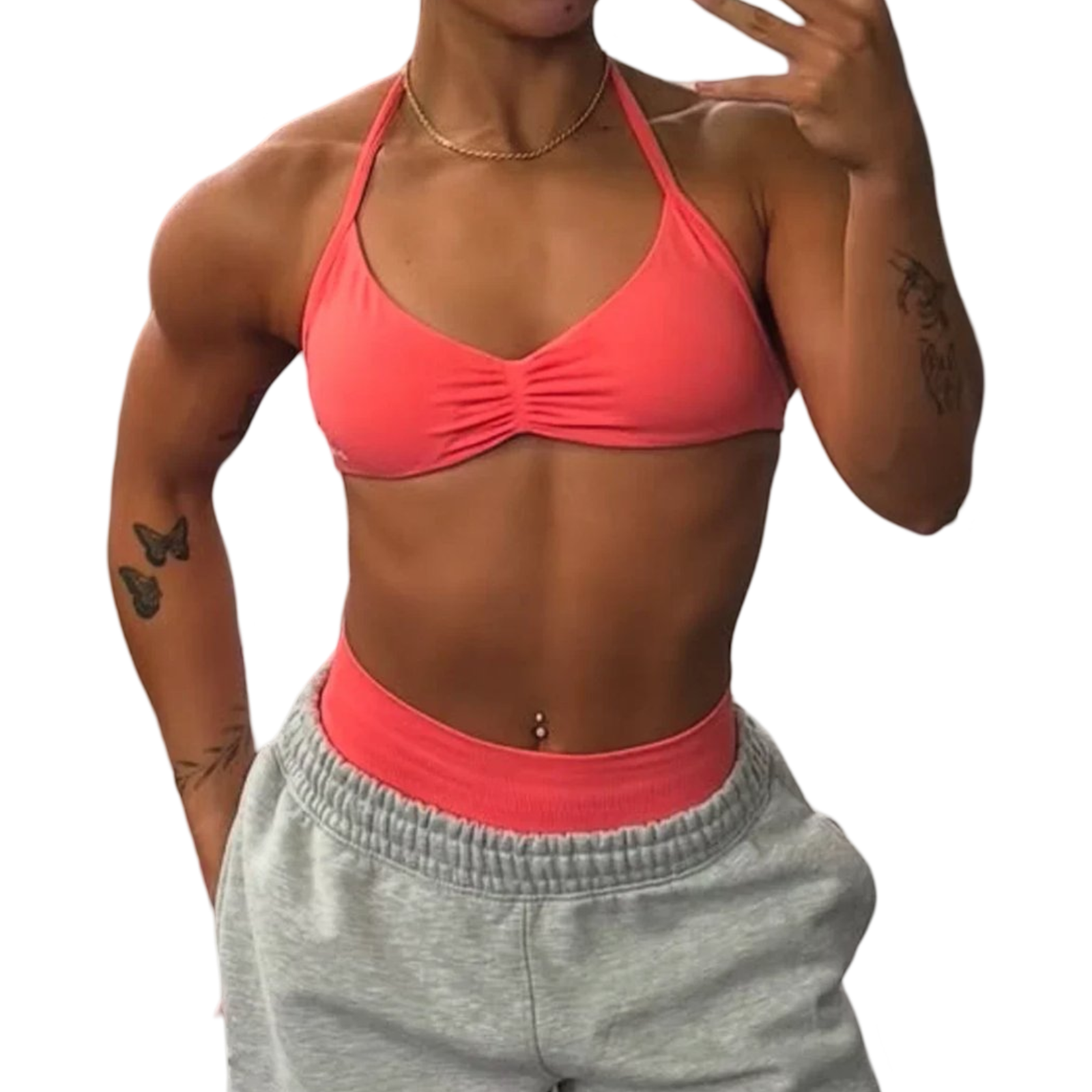 MSC IMIRI CORE sculpt mini crop. (CARIBBEAN PEACH)black logo