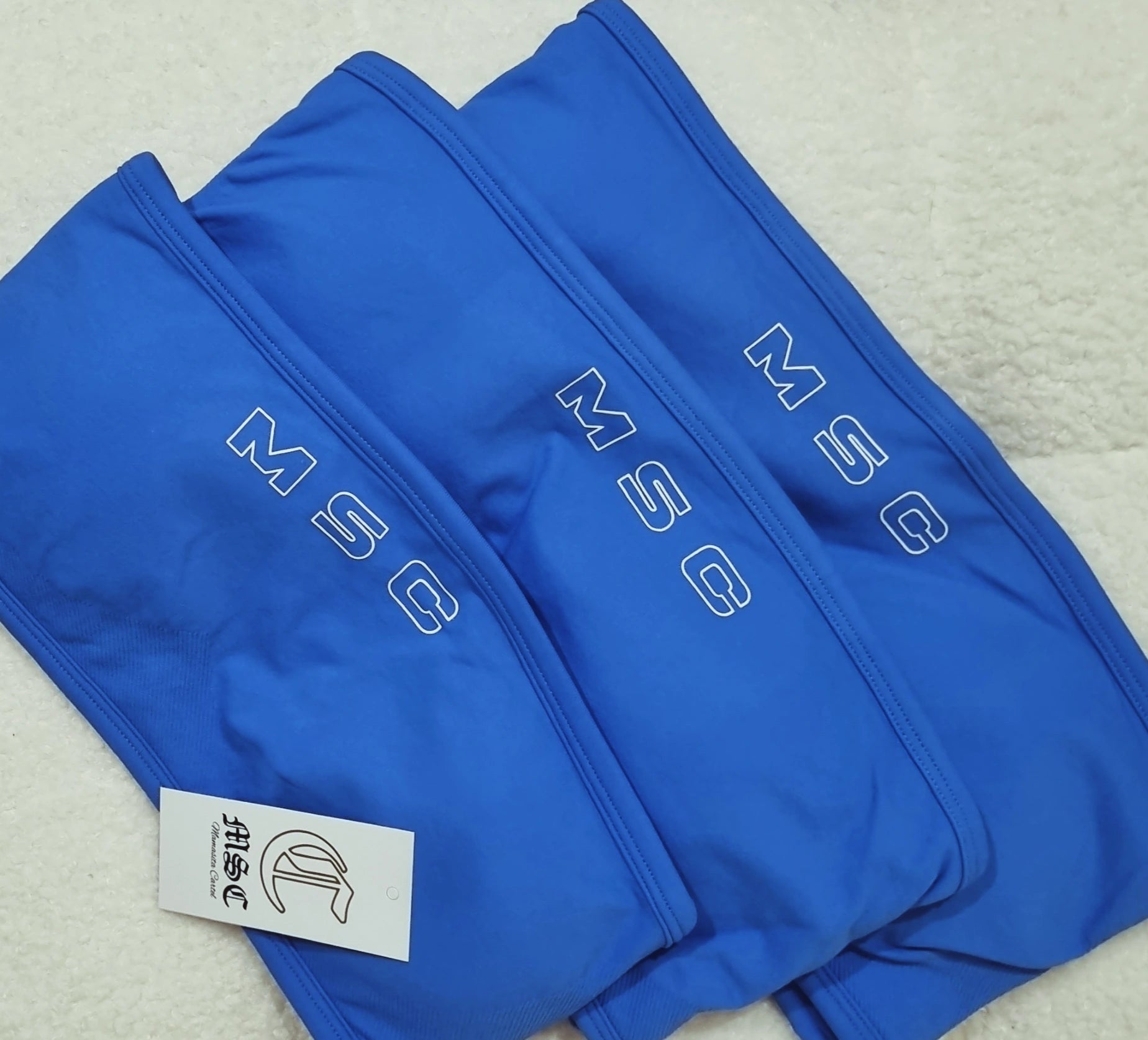 IMIRI SCULPT bandeau (EXOTIC BLUE) white logo