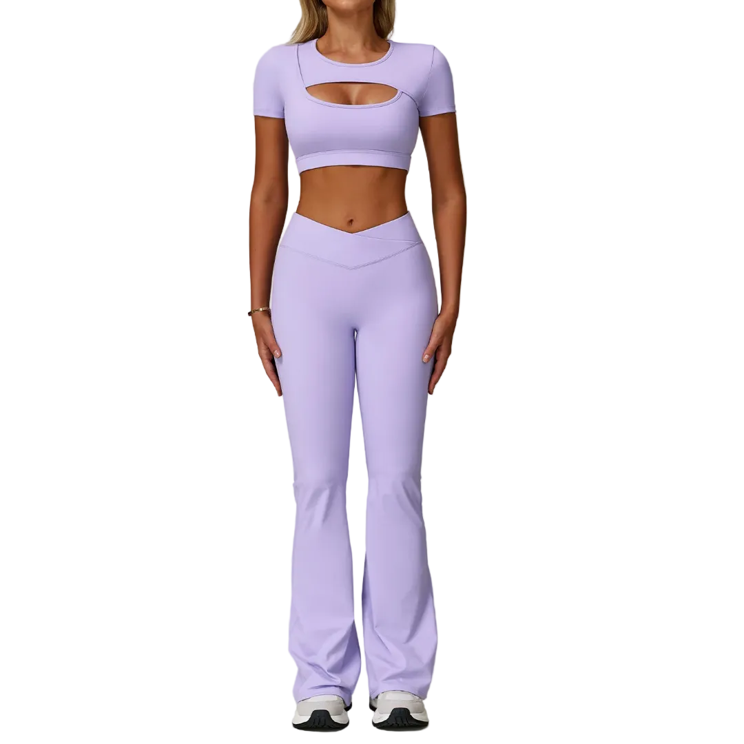 SERENITY Cross over bootleg pants. (LILAC LILY)