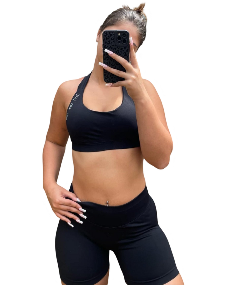 MSC IMIRI CORE V.2 sculpt halter crop. (ONYX)