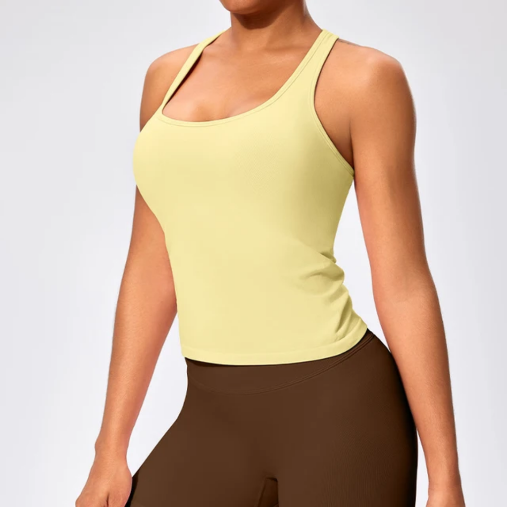 RITAH racerback singlet ( Lemon, jet, white )
