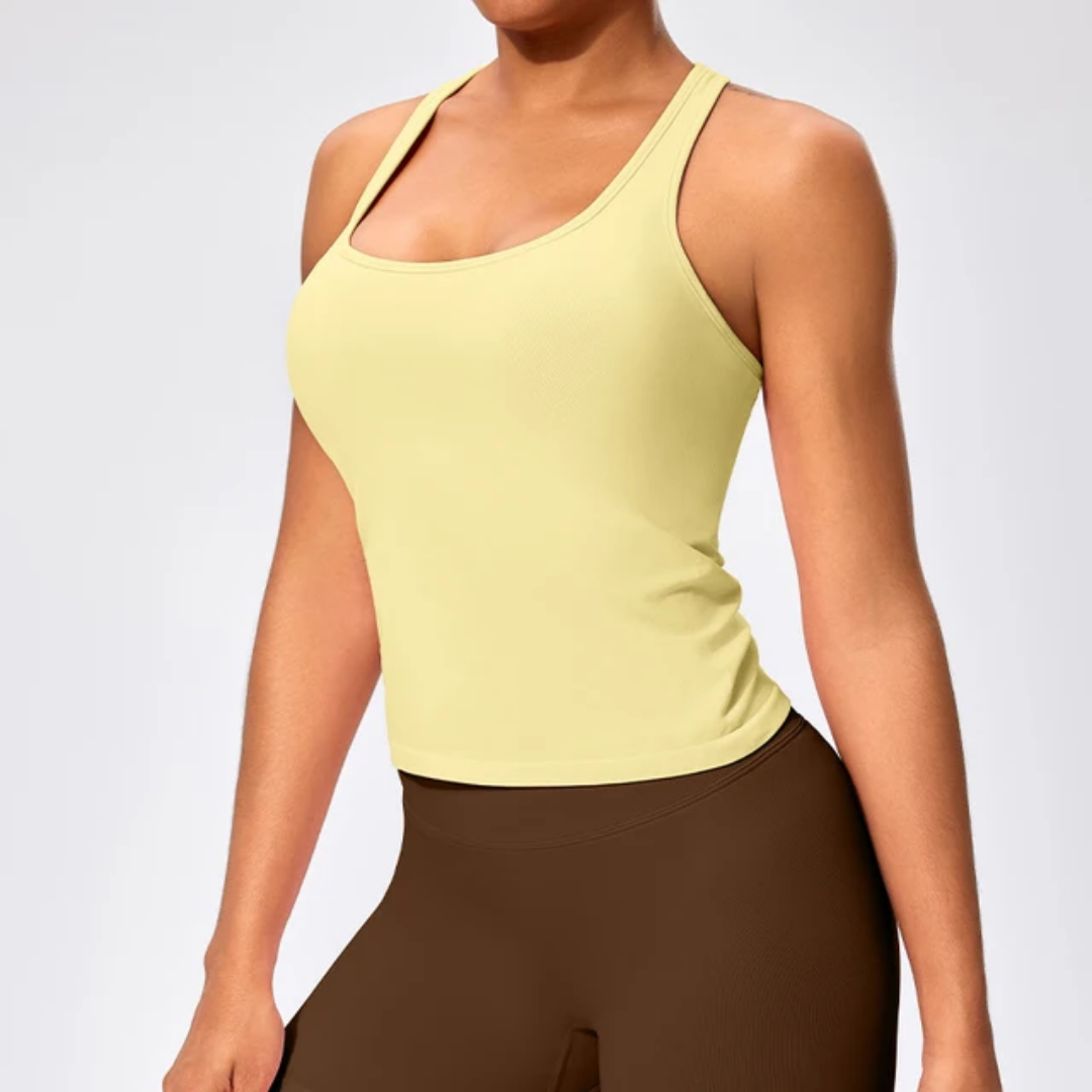 RITAH racerback singlet ( Lemon, jet, white )