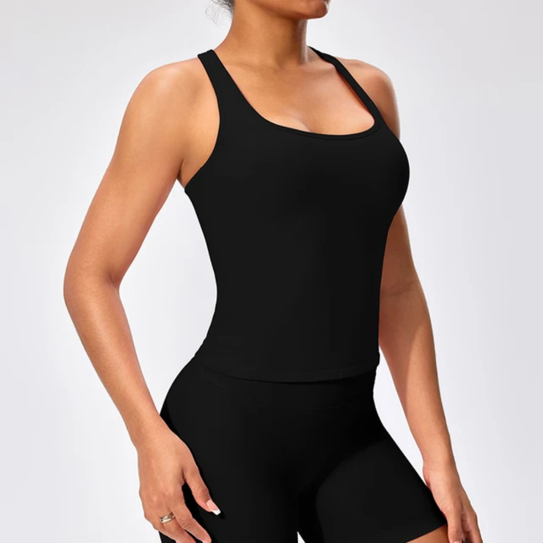 RITAH racerback singlet ( Lemon, jet, white )