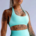 MSC IMIRI CORE SCULPT Halter crop (AQUA BARBII)